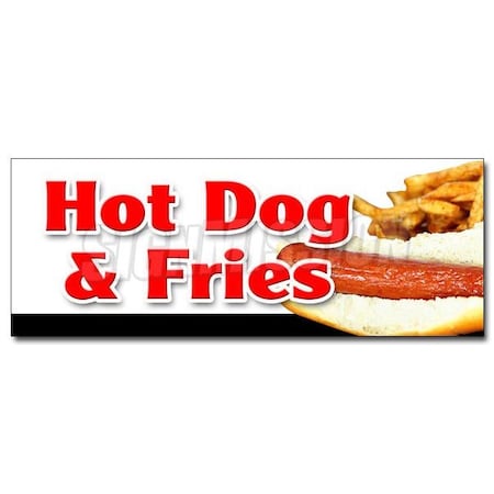 Signmission HOT DOG & FRIES COMBO DECAL sticker all beef french franks meal deal, D-12 Hot Dogs & Fries Combo D-12 Hot Dogs & Fries Combo